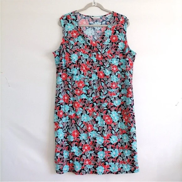 Allison Daley Size 8 Floral Sleeveless V-Neck Knee Length Dress - Picture 4 of 8